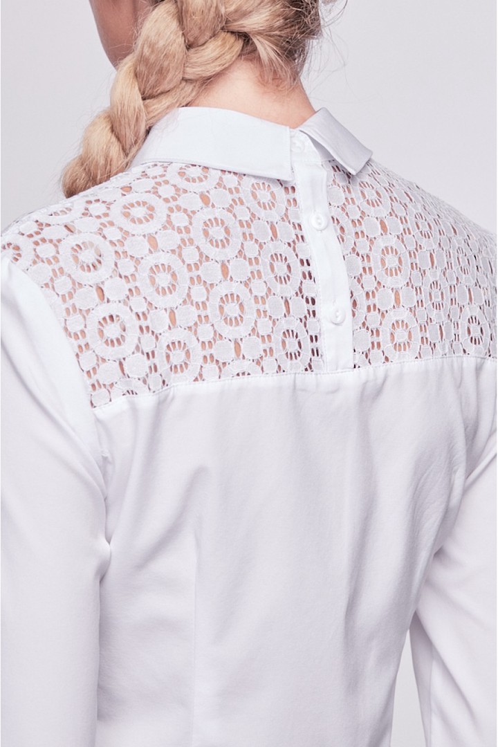 Фото товара 15335, белая блузка с гипюром